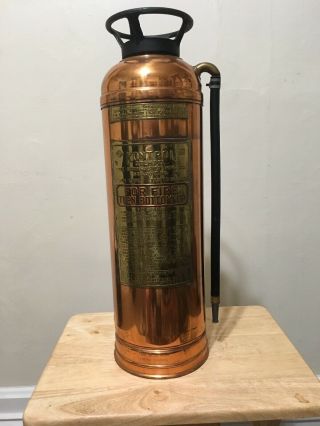 Antique Old Vintage Rare Peerless Copper Fire Extinguisher