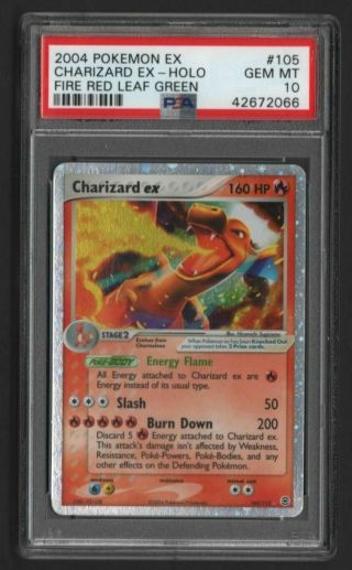 Charizard Ex 105/112 Psa 10 Gem Pokemon Card Fire Red Leaf Green Ultra Rare