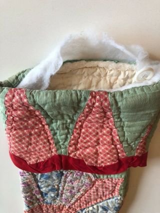 Antique Vintage Quilt Feed Sack Christmas Stockings 4 Large 4
