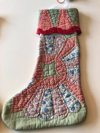 Antique Vintage Quilt Feed Sack Christmas Stockings 4 Large 7