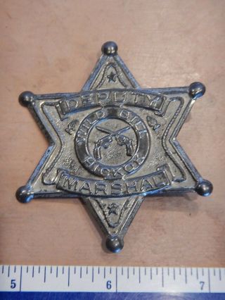 Vintage,  1950s Wild Bill Hickok Deputy Marshall Tin Badge - Premium