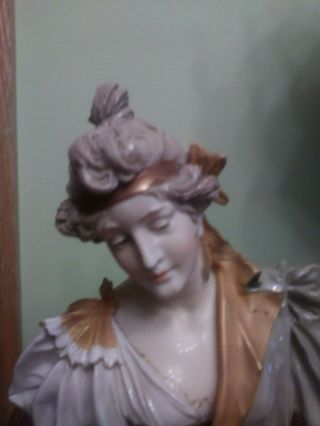 ANTIQUE ERNST WAHLISS TURN WIEN PORCELAIN FIGURINE LADY BUST. 2