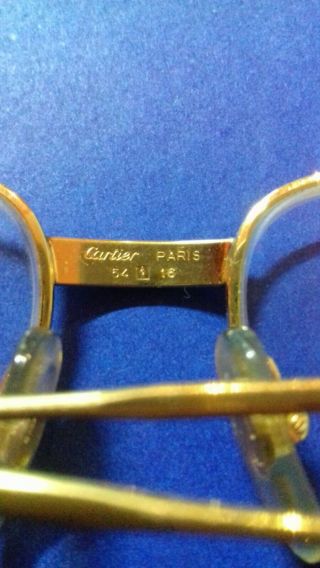 CARTIER Romance Vendome Louis 54 - 16 - 130mm Sunglasses/Eyeglasses Gold Vtg France 10