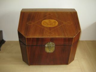 Large Vintage Satinwood And Inlay Stationary Box