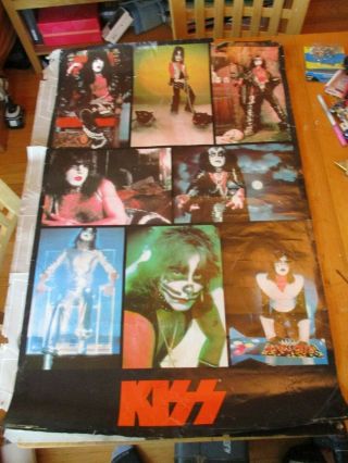 Vintage 1978 Aucoin Kiss Collage Poster Big Concert Campus Craft