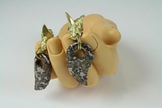 Linda Hesh ' s Jasper Monster Hoop earrings - Artist Made and 3