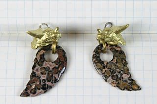 Linda Hesh ' s Jasper Monster Hoop earrings - Artist Made and 5