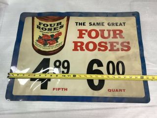Vintage Four Roses Distillers Company Blended Whiskey 25” Sign Quart Fifth Price