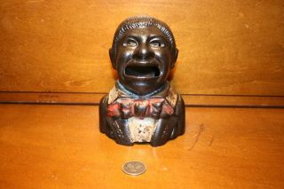 Antique Cast Iron Uncle Tom Mechanical Bank Toy By Kyser & Rex C.  1882