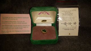 Vintage Alpha Kappa Alpha AKA 10K Gold & Pearls Sorority Leaf Pin 2
