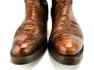 Tony Lama Snake Skin Boots Cowboy Black Brown Western Vintage Mens US 8.  5 EE 5