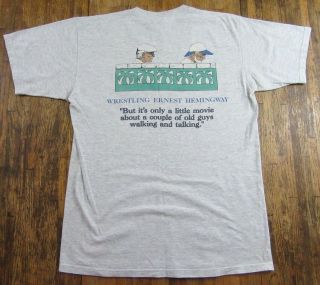 Vintage ' 92 - 93 Wrestling Ernest Hemingway Movie Film Crew T Shirt Size L (RARE) 4