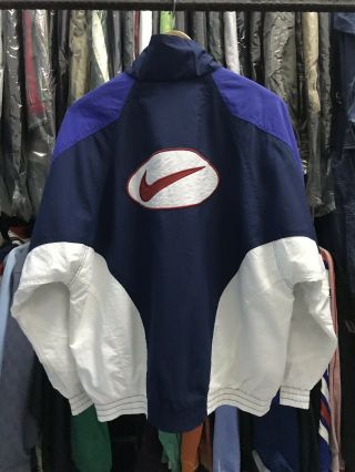 Vintage 90’s Nike Swoosh Box Logo Windbreaker Training Jacket Large