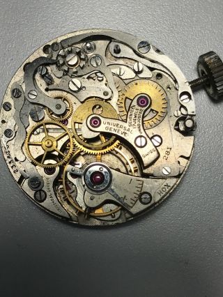 Vintage Universal Geneve Compur Swiss Chronograph Gents Watch 281 Movement 4