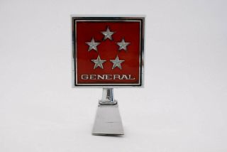 Gmc General 5 Star Enameled Truck Hood Ornament W/ Base - Vintage