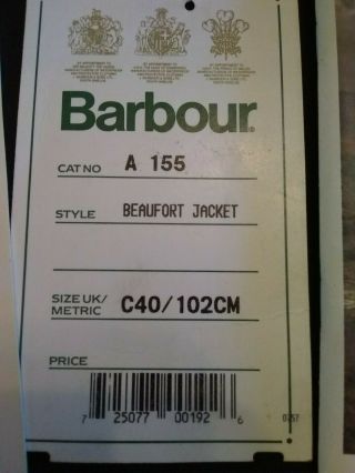 Vintage Barbour A155 Beaufort,  WAX JACKET,  made in England 5