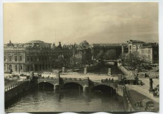 Wwii Large Size Press Photo: Berlin Center River & Bridge View,  May 1945