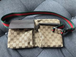 Authentic Vintage Gucci Waist Belt Bum Bag Fanny Pack Purse Handbag Unisex