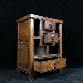 Collect China Antique Rosewood Hand Carve Delicate Royal Family Noble Cabinet