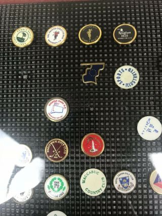 39 GOLF BALL MARKERS with DISPLAY CASE us open vintage masters 3