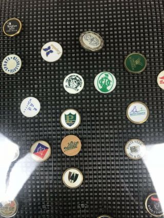 39 GOLF BALL MARKERS with DISPLAY CASE us open vintage masters 4