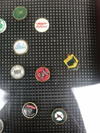 39 GOLF BALL MARKERS with DISPLAY CASE us open vintage masters 5