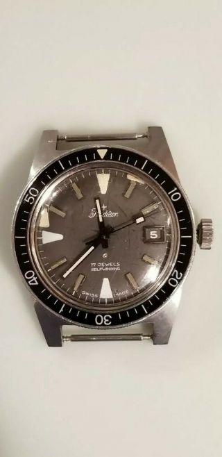 Vintage Swiss 1960s Sears Tradition 17 Jewels Diver Diver 