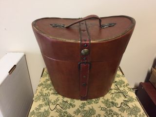 Antique Leather Top Hat Travel Box
