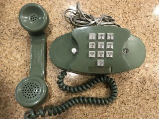 Vintage Olive Green1967 Bell Push Dial Princess Phone  1702