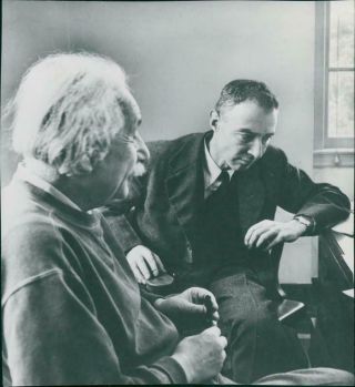 Robert Oppenheimer And Albert Einstein - Vintage Photo