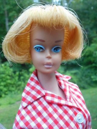 Vintage Blonde American Girl Barbie Head Straight Leg Body In Picnic Set,  More