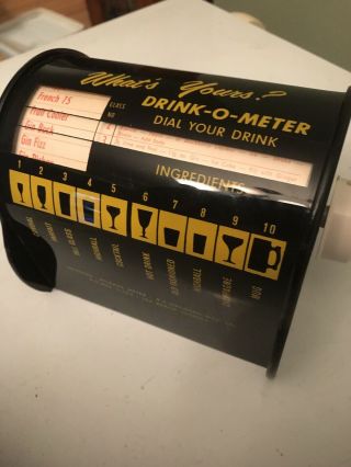 Vintage Drink O Meter Dial Your Drink BAR AID Cocktail Recipe Box Bartender Rare 2