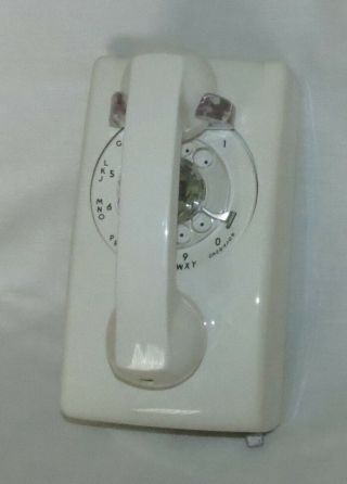 Vintage At&t Traditional Rotary White Wall Telephone Phone -