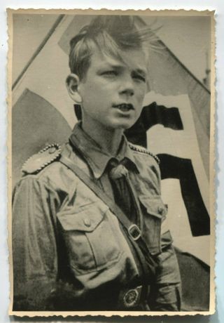 German Wwii Archive Photo: Boy In Scout Uniform