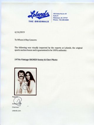 1970s Vintage SIGNED Sonny & Cher Photo Lelands LOA 2