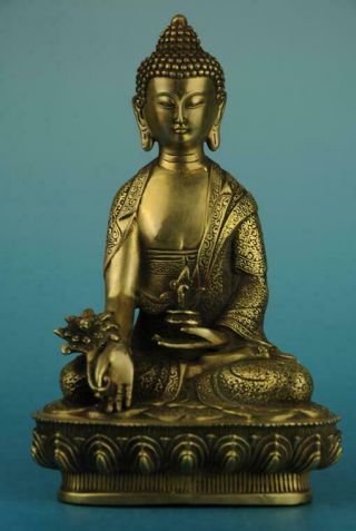 Old Chinese Fengshui Copper Hand - Carved Sakyamuni Tathagata Buddha Statue/vr E02