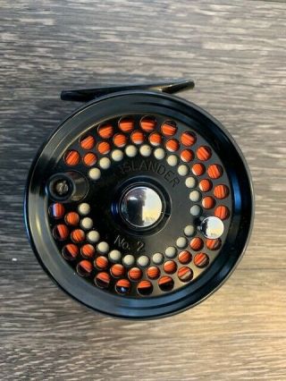 Vintage Islander Fly Reel No.  2,  Black,  With Case And Box