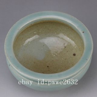 Chinese old hand - carved porcelain green glaze three foot incense burner c01 5
