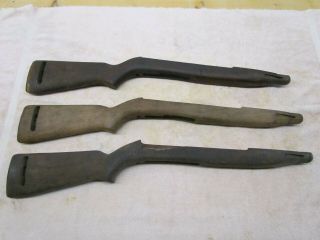 3 Usgi Us M1 Carbine Stocks Manufacture Unknown.  Cracked,  Dinged,  Scratched Wwii