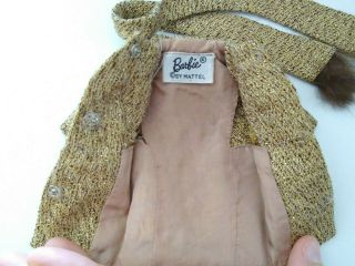 Vintage Barbie Gold ' n Glamour 1647 1965 - Dress Jacket Scarf Hat 7