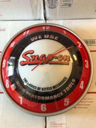 Rare Snap - On Vintage Round 15 Inch Bubble Clock