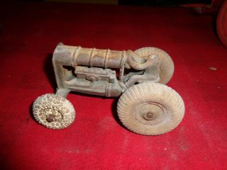 Vintage Cast Iron Arcade Farm Tractor Toy With Balloon Tires Parts