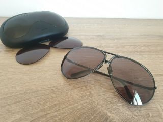 Vintage Porsche Design 5621 Black Oversized Sunglasses By Carrera Austria 80 