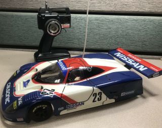 Vintage 1/10 Kyosho Nissan R89 C Group C rc car lemans pulsar Radio & Mega motor 2