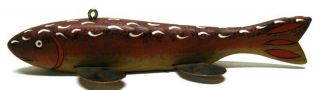 Vintage Jay Mcevers Trout Folk Art Fish Spearing Decoy Ice Fishing Lure