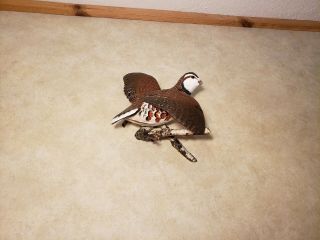 Bobwhite quail wood carving game bird carving duck decoy Casey Edwards 7