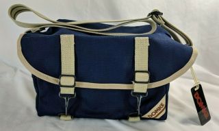 Vintage Domke F - 6 " Little Bit Smaller " Camera Bag Navy Blue/tan Piping