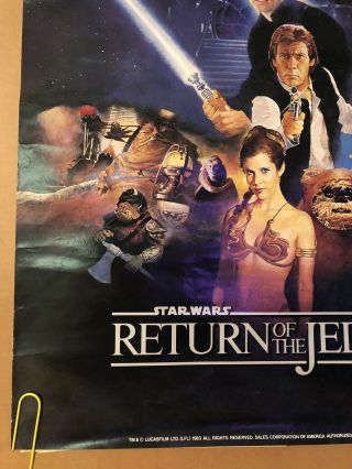 Star Wars Vintage Movie Poster Pin - up Return Of The Jedi Galaxy 1983 8