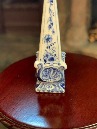 Henny Staring - Egberts Miniature Dollhouse Porcelain Obelisk Blue White c2005 5
