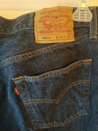 Vintage Men ' s Pre Owned 36x34 Button Fly Levi ' s 501 Made in USA Levi Strauss Co 5